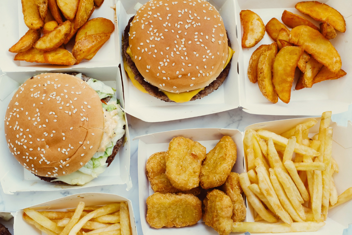 The SAD, or Standard American Diet, contains a lot of fast food, msg, high fructose corn syrup, trans fats, and sugars.