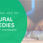 Woman sleeping peacefully with a banner that reads "Functional Medicine 101: Natural Remedies for Sleep Disorders