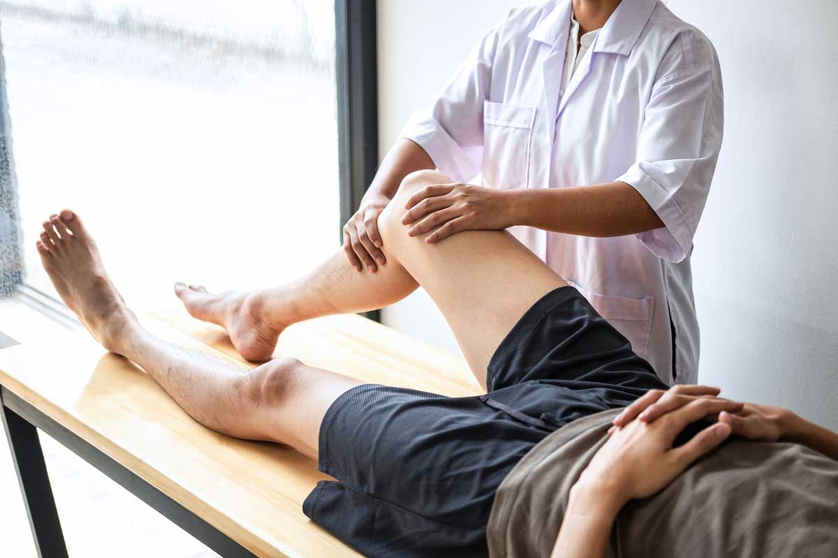 Joint Rejuvenation Video 2 A man receiving physical therapy after a stem cell, now called rejuventation therapy, injection.